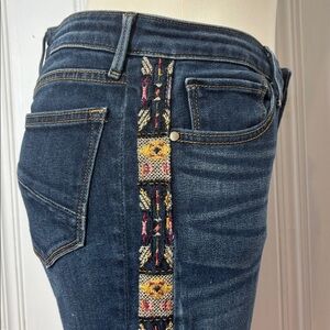 Driftwood Jackie Jeans W29 – Tapered Stretch Denim w/ Embroidered Side Stripes